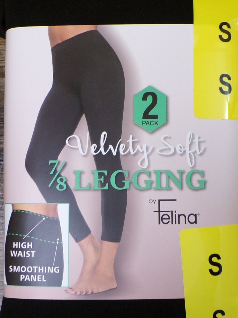 Felina NWT Women's Velvety Soft 7/8 Black Legging, 2-pack Choice of S, L or XL - Picture 6 of 16